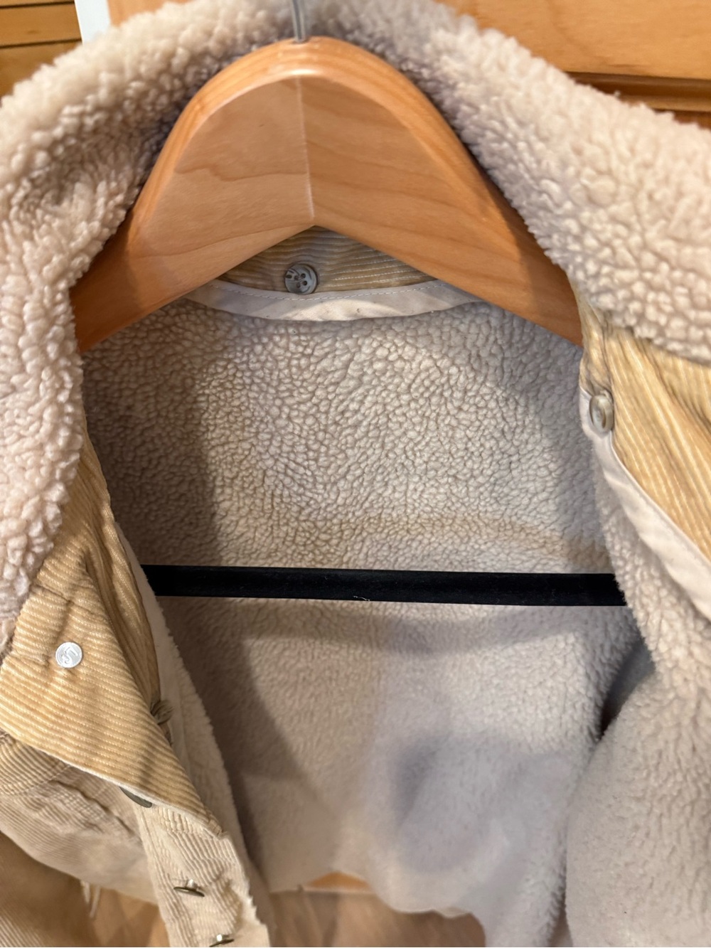 Tan Corduroy Sherpa-Lined Jacket - Picture 3 of 3